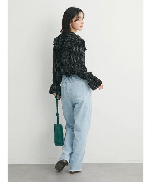 Green　Parks（グリーンパークス）の「ドット衿フリルブラウス（シャツ/ブラウス・レディース・ブラック/アイボリー・FREE）」の14枚目の写真