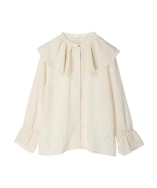 Green　Parks（グリーンパークス）の「ドット衿フリルブラウス（シャツ/ブラウス・レディース・ブラック/アイボリー・FREE）」の16枚目の写真