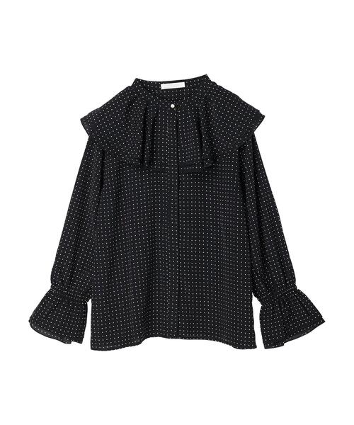 Green　Parks（グリーンパークス）の「ドット衿フリルブラウス（シャツ/ブラウス・レディース・ブラック/アイボリー・FREE）」の15枚目の写真