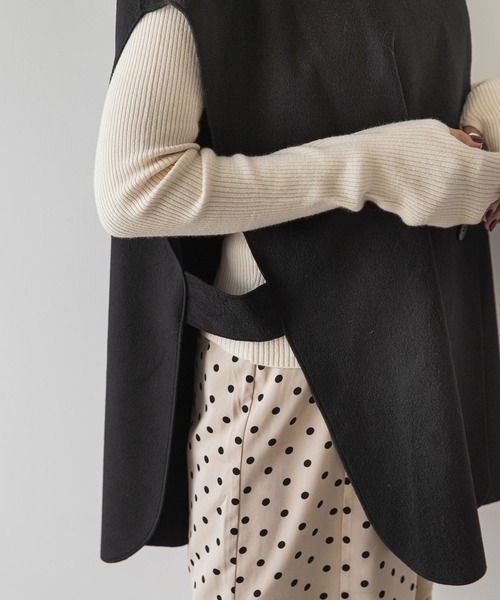 rectangle(レクタングル)の「ダブルフェイスアシメジレ(ベスト・レディース・ブラック/アイボリー・FREE)」の20枚目の写真