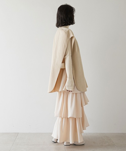 rectangle(レクタングル)の「ダブルフェイスアシメジレ(ベスト・レディース・ブラック/アイボリー・FREE)」の7枚目の写真