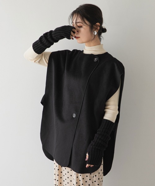 rectangle(レクタングル)の「ダブルフェイスアシメジレ(ベスト・レディース・ブラック/アイボリー・FREE)」の11枚目の写真