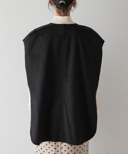 rectangle(レクタングル)の「ダブルフェイスアシメジレ(ベスト・レディース・ブラック/アイボリー・FREE)」の15枚目の写真