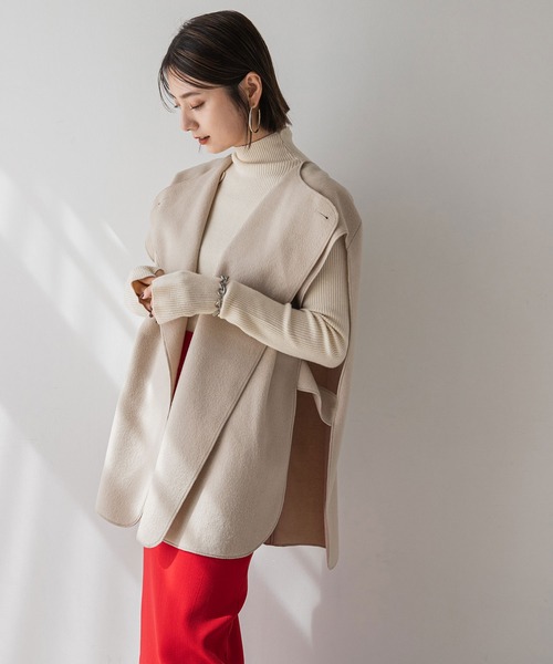 rectangle(レクタングル)の「ダブルフェイスアシメジレ(ベスト・レディース・ブラック/アイボリー・FREE)」の21枚目の写真