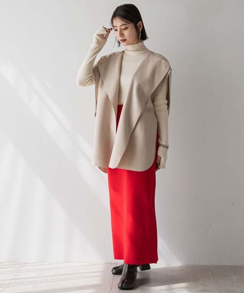 rectangle(レクタングル)の「ダブルフェイスアシメジレ(ベスト・レディース・ブラック/アイボリー・FREE)」の22枚目の写真