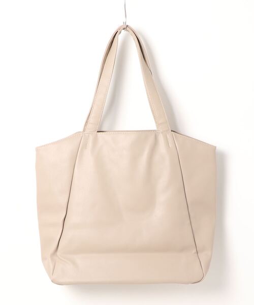 mimis（ミイーミイーズ）の「WORK BAG　合皮（トートバッグ・レディース・ライトベージュ/ネイビー・FREE）」の4枚目の写真