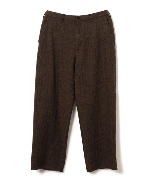 BEAMS（ビームス）の「BEAMS / ウールリネン ワイドテーパード スラックス（スラックス・メンズ・ブラウン・SMALL/MEDIUM/LARGE/X-LARGE）」の2枚目の写真