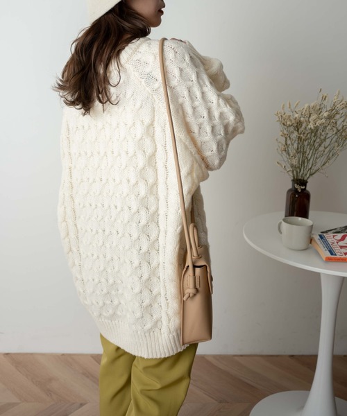 WEGO/【WEB限定】ケーブルドルマンBIGセーター