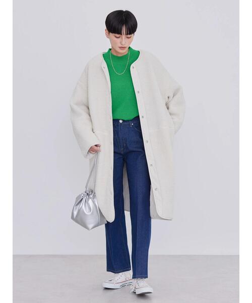 AMERICAN HOLIC(アメリカンホリック)の「あったかリバーシブルキルティングコート(ノーカラーコート・レディース・ブラック/アイボリー/モカ・M/L)」の8枚目の写真