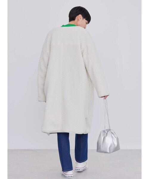 AMERICAN HOLIC(アメリカンホリック)の「あったかリバーシブルキルティングコート(ノーカラーコート・レディース・ブラック/アイボリー/モカ・M/L)」の9枚目の写真