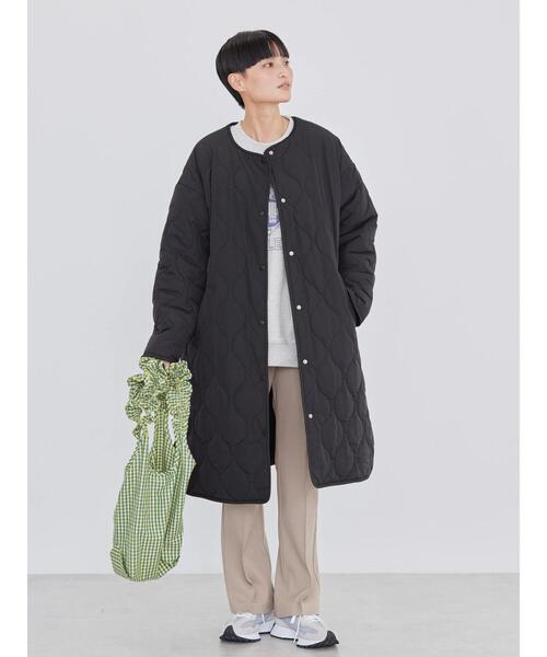 AMERICAN HOLIC(アメリカンホリック)の「あったかリバーシブルキルティングコート(ノーカラーコート・レディース・ブラック/アイボリー/モカ・M/L)」の12枚目の写真