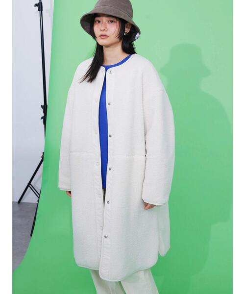 AMERICAN HOLIC(アメリカンホリック)の「あったかリバーシブルキルティングコート(ノーカラーコート・レディース・ブラック/アイボリー/モカ・M/L)」の19枚目の写真