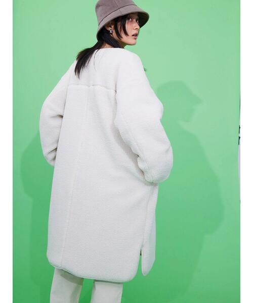 AMERICAN HOLIC(アメリカンホリック)の「あったかリバーシブルキルティングコート(ノーカラーコート・レディース・ブラック/アイボリー/モカ・M/L)」の20枚目の写真