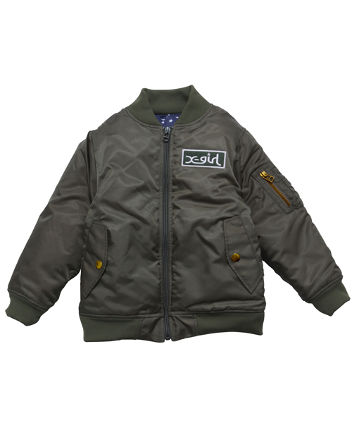 X-girl Stages（エックスガールステージス）の「【VERY11月号掲載】MA-1 JACKET(4T～7T)（ダウンジャケット/コート・キッズ・オリーブ/ネイビー・4T/5T/6T/7T）」の7枚目の写真