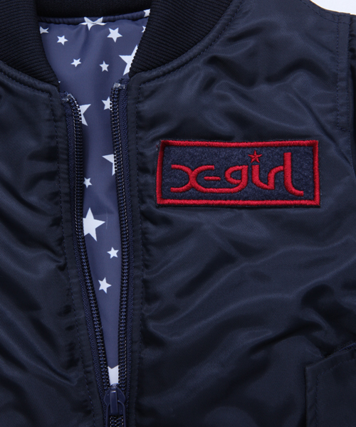 X-girl Stages（エックスガールステージス）の「【VERY11月号掲載】MA-1 JACKET(4T～7T)（ダウンジャケット/コート・キッズ・オリーブ/ネイビー・4T/5T/6T/7T）」の5枚目の写真