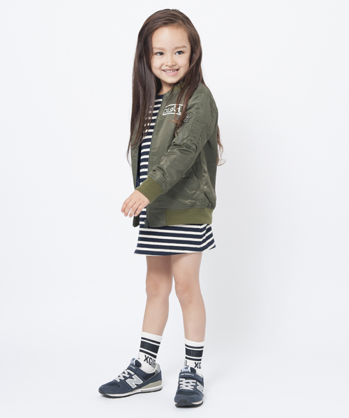 X-girl Stages（エックスガールステージス）の「【VERY11月号掲載】MA-1 JACKET(4T～7T)（ダウンジャケット/コート・キッズ・オリーブ/ネイビー・4T/5T/6T/7T）」の14枚目の写真