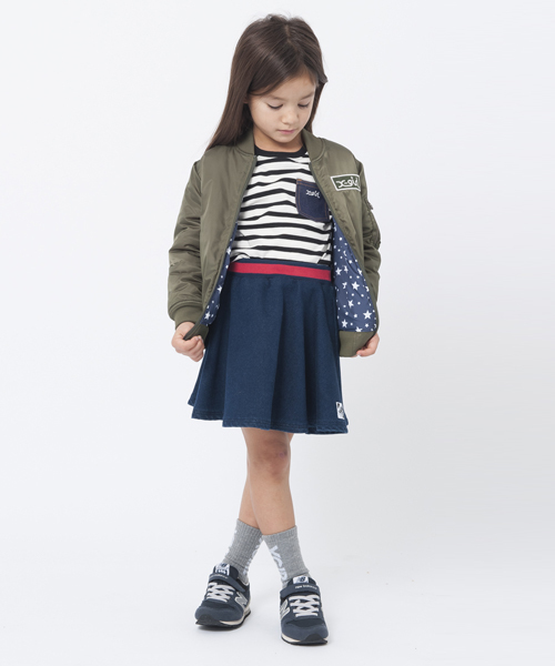 X-girl Stages（エックスガールステージス）の「【VERY11月号掲載】MA-1 JACKET(4T～7T)（ダウンジャケット/コート・キッズ・オリーブ/ネイビー・4T/5T/6T/7T）」の12枚目の写真
