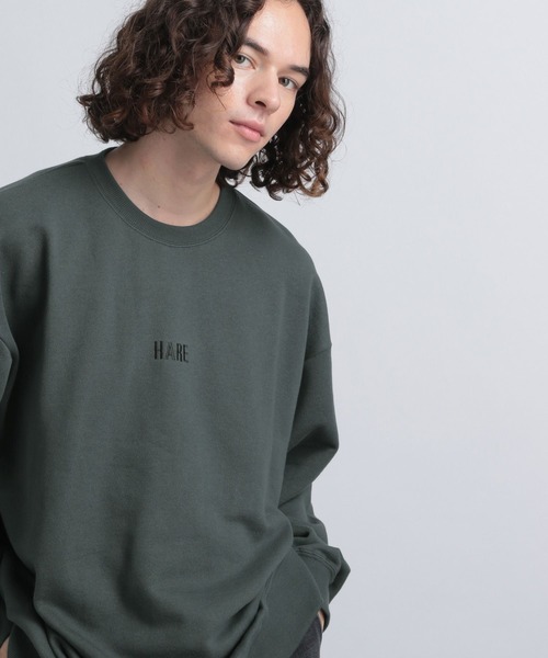 HARE（ハレ）の「HAREロゴスウェット(HARE)（スウェット・メンズ・オフホワイト/ブラック/グリーン・MEDIUM/SMALL）」の9枚目の写真