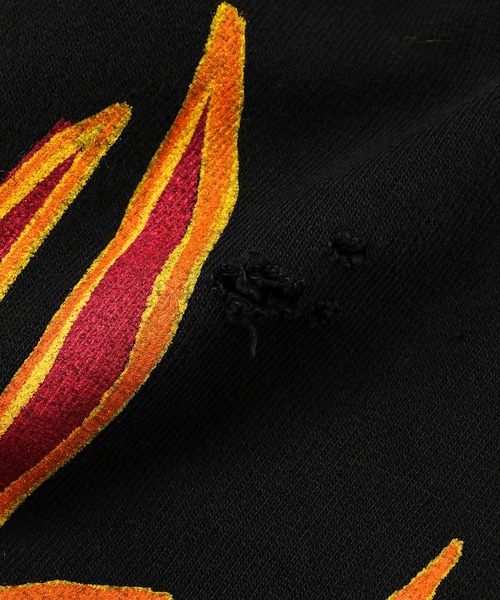 Palm Angels（パームエンジェルス）の「GD GRAFFITI FLAMES SWEATPANTS（スウェットパンツ・メンズ・ブラック×レッド・M/L）」の4枚目の写真