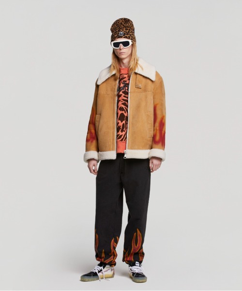 Palm Angels（パームエンジェルス）の「GD GRAFFITI FLAMES SWEATPANTS（スウェットパンツ・メンズ・ブラック×レッド・M/L）」の7枚目の写真