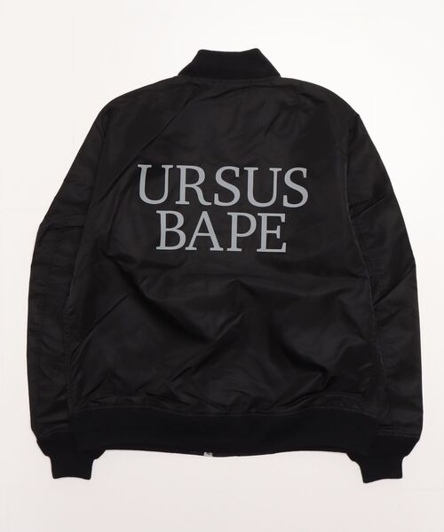 A BATHING APE（アベイシングエイプ）の「URSUS NYLON LOOSE FIT MA-1 M（MA-1・メンズ・オリーブ/ブラック・X-LARGE/SMALL/MEDIUM/XX-LARGE/LARGE）」の4枚目の写真