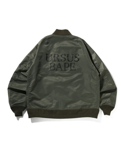 A BATHING APE（アベイシングエイプ）の「URSUS NYLON LOOSE FIT MA-1 M（MA-1・メンズ・オリーブ/ブラック・X-LARGE/SMALL/MEDIUM/XX-LARGE/LARGE）」の11枚目の写真