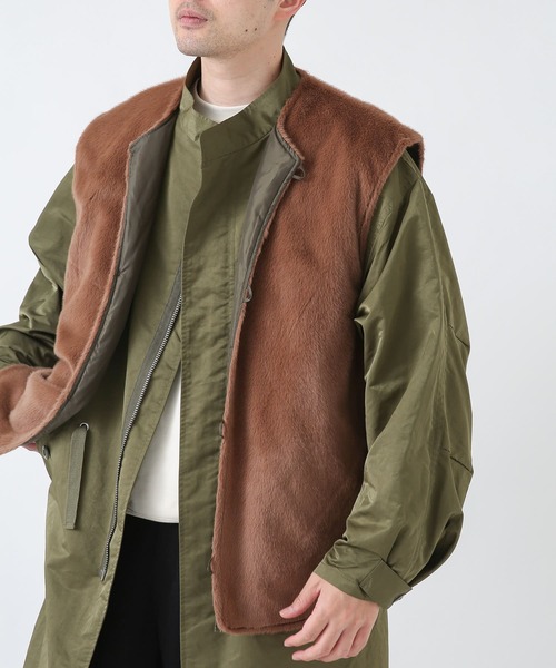 URBAN RESEARCH Sonny Label（アーバンリサーチサニーレーベル）の「ファーベストライナーモッズコート（モッズコート・メンズ・ブラック/カーキ・MEDIUM/LARGE）」の15枚目の写真