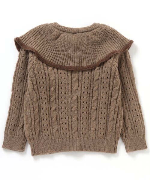 apres les cours（アプレレクール）の「フリルニットカーディガン（カーディガン/ボレロ・キッズ・ベージュ/アイボリー・130/120/110/100/90/140/80）」の8枚目の写真