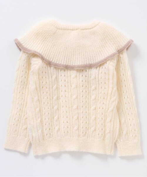 apres les cours（アプレレクール）の「フリルニットカーディガン（カーディガン/ボレロ・キッズ・ベージュ/アイボリー・130/120/110/100/90/140/80）」の9枚目の写真