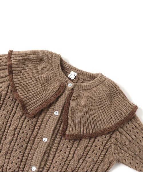 apres les cours（アプレレクール）の「フリルニットカーディガン（カーディガン/ボレロ・キッズ・ベージュ/アイボリー・130/120/110/100/90/140/80）」の6枚目の写真