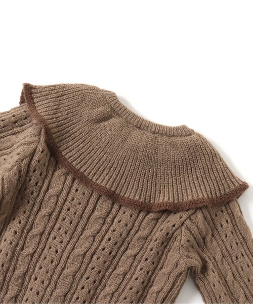 apres les cours（アプレレクール）の「フリルニットカーディガン（カーディガン/ボレロ・キッズ・ベージュ/アイボリー・130/120/110/100/90/140/80）」の12枚目の写真