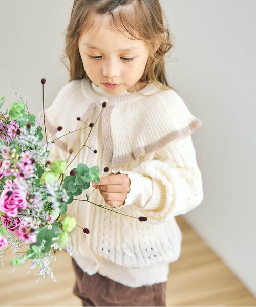 apres les cours（アプレレクール）の「フリルニットカーディガン（カーディガン/ボレロ・キッズ・ベージュ/アイボリー・130/120/110/100/90/140/80）」の16枚目の写真