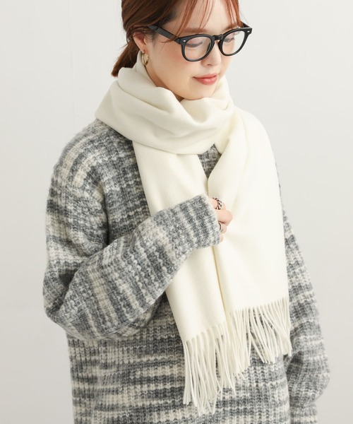 URBAN RESEARCH DOORS（アーバンリサーチドアーズ）の「ハミルトンウールストール（マフラー・レディース・グリーン/ベージュ系その他/オレンジ/アイボリー/ブラック・ONE）」の6枚目の写真