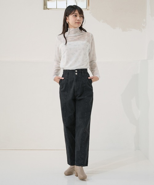 Honeys(ハニーズ)の「ストレートパンツ(股下68cm)(デニムパンツ・レディース・アイボリー/ブラック/グリーン/ピンク/ブルー/ライトブルー/イエロー系その他/ブルー系その他/グレー・L/LL/M/S)」の16枚目の写真