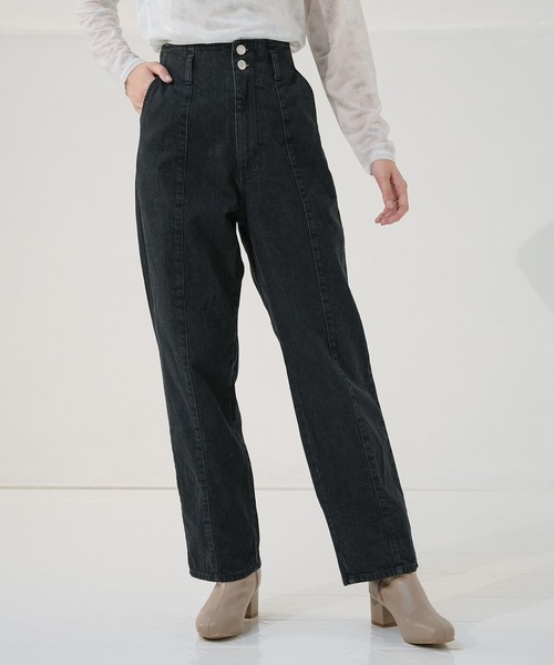 Honeys(ハニーズ)の「ストレートパンツ(股下68cm)(デニムパンツ・レディース・アイボリー/ブラック/グリーン/ピンク/ブルー/ライトブルー/イエロー系その他/ブルー系その他/グレー・L/LL/M/S)」の18枚目の写真