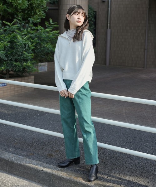 Honeys(ハニーズ)の「ストレートパンツ(股下68cm)(デニムパンツ・レディース・アイボリー/ブラック/グリーン/ピンク/ブルー/ライトブルー/イエロー系その他/ブルー系その他/グレー・L/LL/M/S)」の22枚目の写真