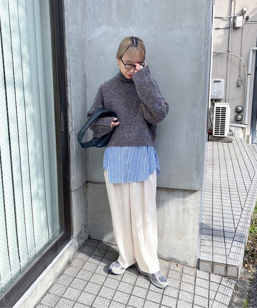 feepur(フェピュール)の「【ハンドウォッシャブル】起毛MIXハイネッククロップドニット(ニット/セーター・レディース・ブラウン/レッド/ベージュ/ブルー・MEDIUM)」の6枚目の写真