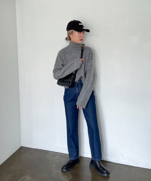feepur(フェピュール)の「【ハンドウォッシャブル】起毛MIXハイネッククロップドニット(ニット/セーター・レディース・ブラウン/レッド/ベージュ/ブルー・MEDIUM)」の15枚目の写真