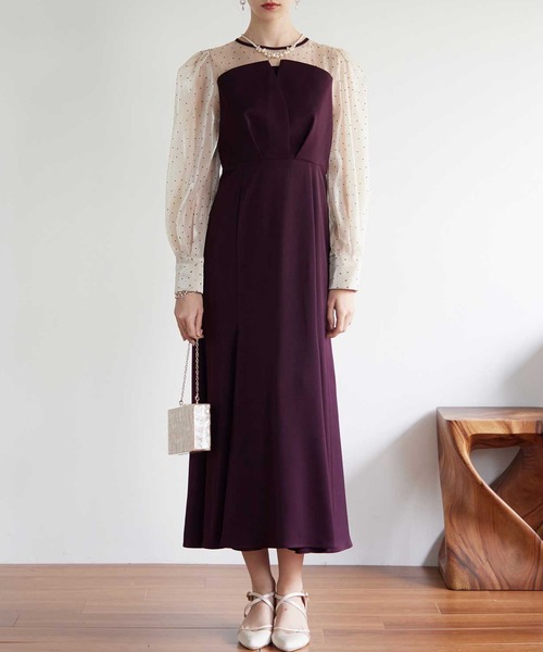 ドットスリーブマーメイドドレス（ドレス）｜Dorry Doll（ドリードール