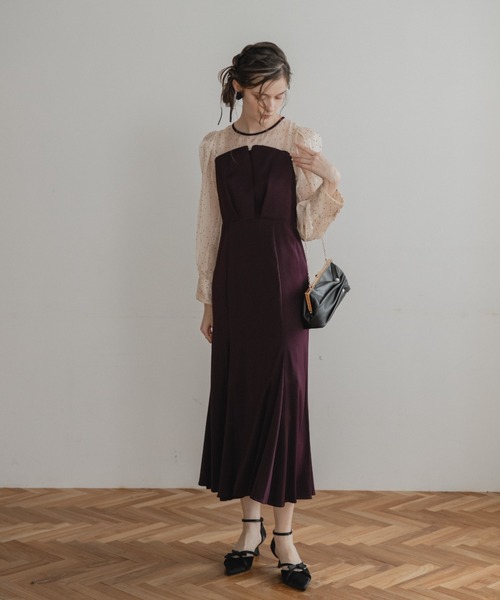 ドットスリーブマーメイドドレス（ドレス）｜Dorry Doll（ドリードール