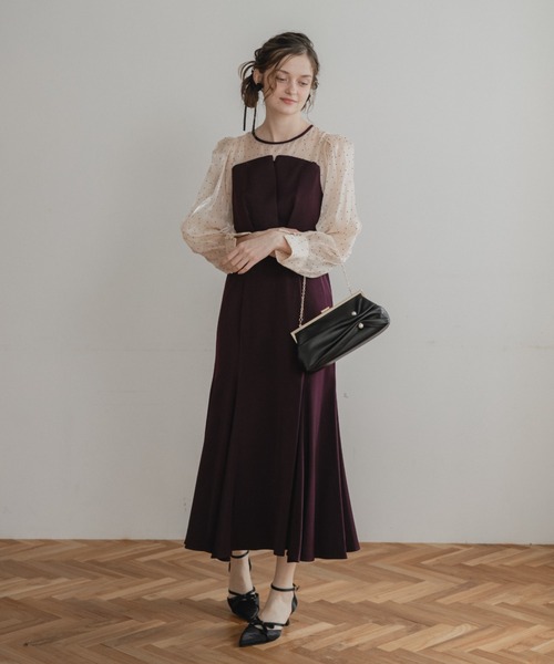 ドットスリーブマーメイドドレス（ドレス）｜Dorry Doll（ドリードール