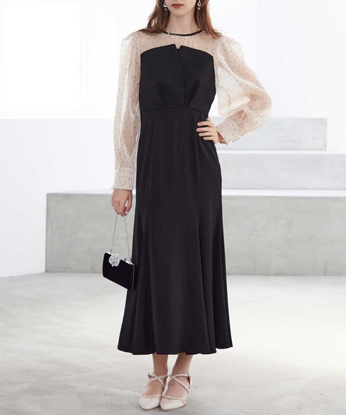 ドットスリーブマーメイドドレス（ドレス）｜Dorry Doll（ドリードール