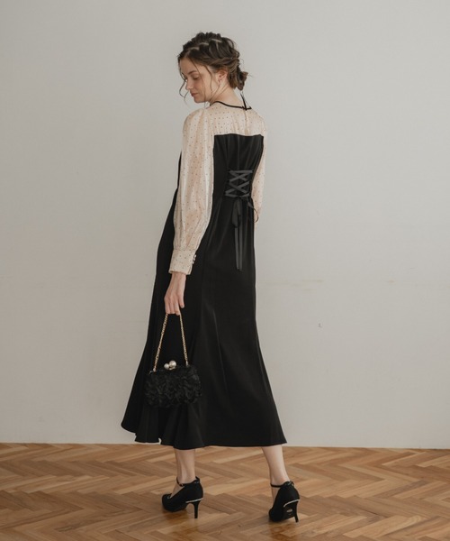 ドットスリーブマーメイドドレス（ドレス）｜Dorry Doll（ドリードール