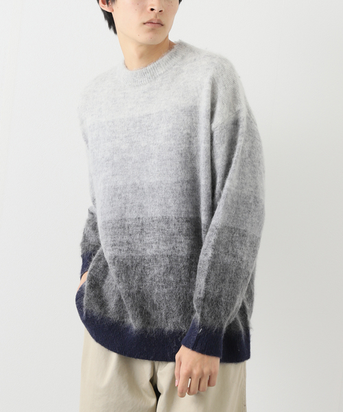 JOURNAL STANDARD J.S HOMESTEAD(ジャーナルスタンダードホームステッド)の「【J.S.Homestead】GRADATION MOHAIR MIX CREW KNIT(ニット/セーター・メンズ・ブラウン/グリーン/チャコールグレー・LARGE/MEDIUM)」の5枚目の写真