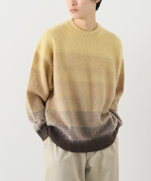 JOURNAL STANDARD J.S HOMESTEAD(ジャーナルスタンダードホームステッド)の「【J.S.Homestead】GRADATION MOHAIR MIX CREW KNIT(ニット/セーター・メンズ・ブラウン/グリーン/チャコールグレー・LARGE/MEDIUM)」の6枚目の写真