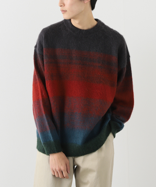 JOURNAL STANDARD J.S HOMESTEAD(ジャーナルスタンダードホームステッド)の「【J.S.Homestead】GRADATION MOHAIR MIX CREW KNIT(ニット/セーター・メンズ・ブラウン/グリーン/チャコールグレー・LARGE/MEDIUM)」の7枚目の写真