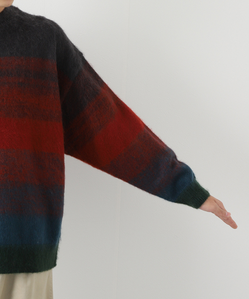 JOURNAL STANDARD J.S HOMESTEAD(ジャーナルスタンダードホームステッド)の「【J.S.Homestead】GRADATION MOHAIR MIX CREW KNIT(ニット/セーター・メンズ・ブラウン/グリーン/チャコールグレー・LARGE/MEDIUM)」の13枚目の写真