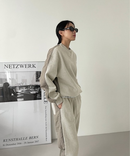 Didot.showroom（ディドット ショールーム）の「ハーフキルティングMTM（スウェット・レディース・オートミール/ブラック/グレー・FREE）」の10枚目の写真
