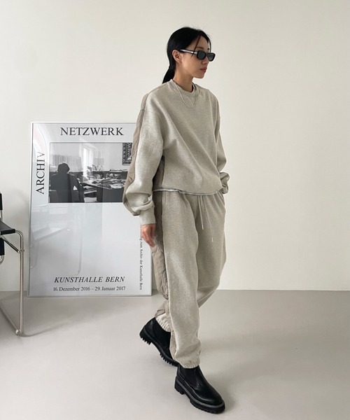 Didot.showroom（ディドット ショールーム）の「ハーフキルティングMTM（スウェット・レディース・オートミール/ブラック/グレー・FREE）」の7枚目の写真