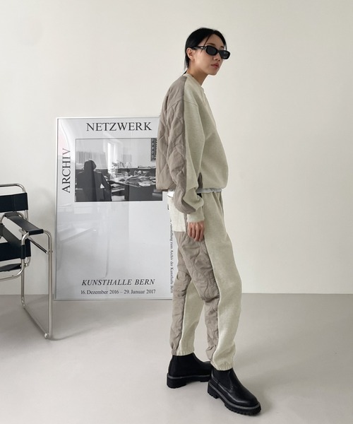 Didot.showroom（ディドット ショールーム）の「ハーフキルティングMTM（スウェット・レディース・オートミール/ブラック/グレー・FREE）」の8枚目の写真